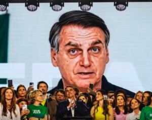 A defesa do ex-presidente Jair Bolsonaro protocolou no Supremo Tribunal Federal (STF) uma manifestação alegando que o uso de sua imagem por inteligência artificial em uma convenção do PL não teve a sua autorização. Foto: Reprodução