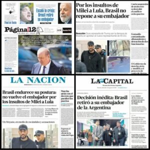 O impacto dessa medida diplomática repercutiu amplamente nos impressos e nos portais de notícias portenhos. Fotos: Reprodução
